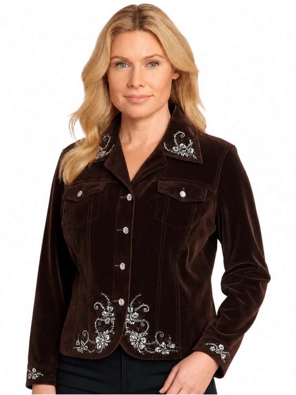 Bundle Christine Alexander Burgundy Velvet Embroidered Jacket & Matching Shirt